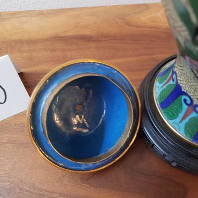 Lot 180: Large Vintage Cloisonne Vase with Stand