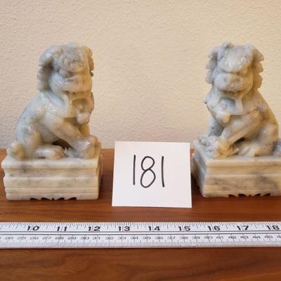 Lot 181: Vintage Soapstone Foo Dog Book Ends