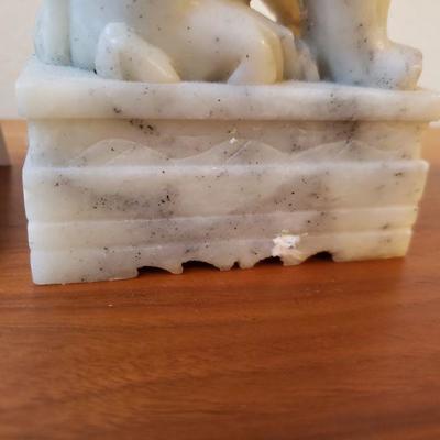 Lot 181: Vintage Soapstone Foo Dog Book Ends