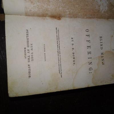 Antique Book, Blind Man's Offering by B.B. Owen, 4th Edition 