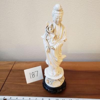 Lot 187: Vintage Porcelain Buddha with Stand