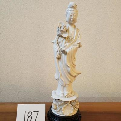 Lot 187: Vintage Porcelain Buddha with Stand