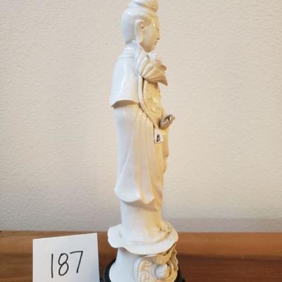 Lot 187: Vintage Porcelain Buddha with Stand