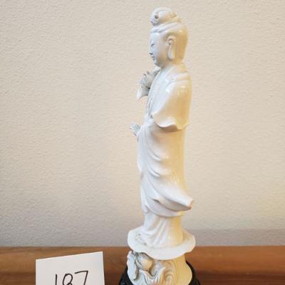 Lot 187: Vintage Porcelain Buddha with Stand