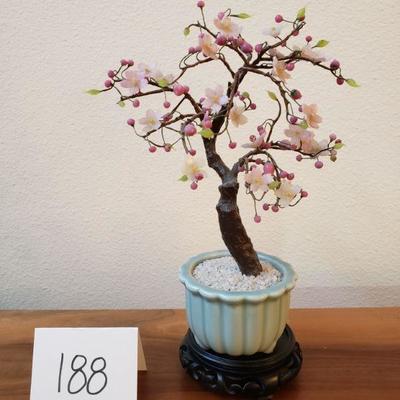 Lot 188: Vintage Japanese Gemstone Tree with Stand