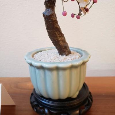 Lot 188: Vintage Japanese Gemstone Tree with Stand