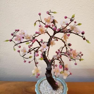 Lot 188: Vintage Japanese Gemstone Tree with Stand