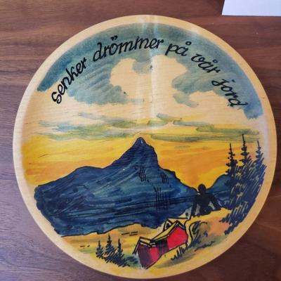 Lot 198: (2) Hand painted Wood Plates