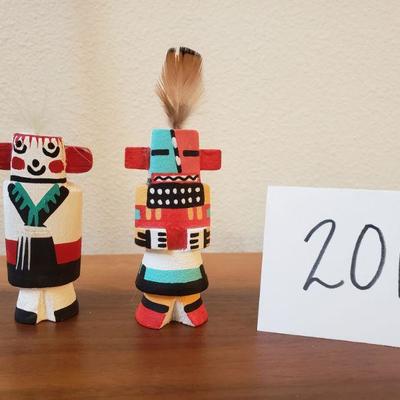 Lot 201: Signed Wood Small Kachinas