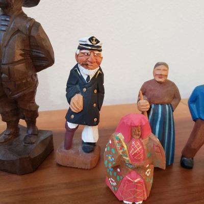 Lot 202: Carved Wood Figure Lot