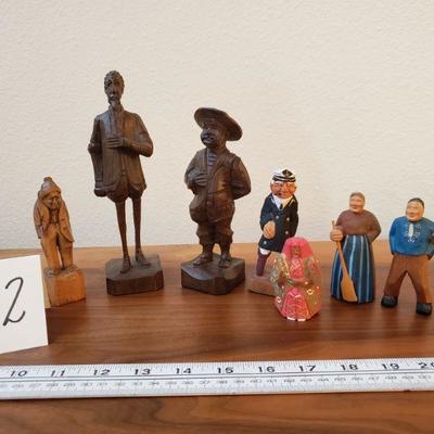 Lot 202: Carved Wood Figure Lot