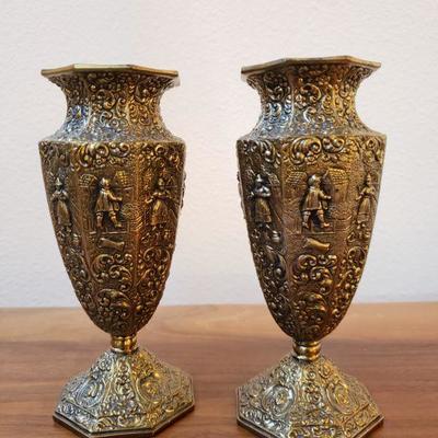 Lot 205: (2) Respouse Brass Vases