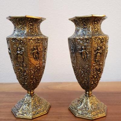 Lot 205: (2) Respouse Brass Vases
