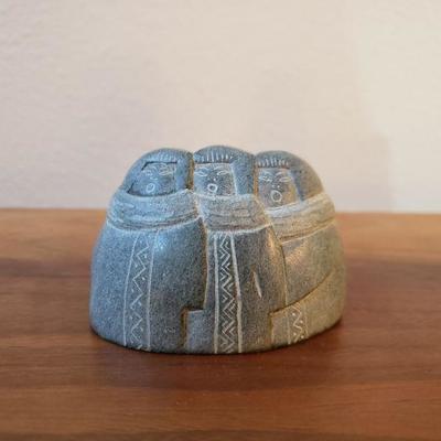 Lot 209: Russian Nesting Dolls and USSR Carved Stone Sculpture 