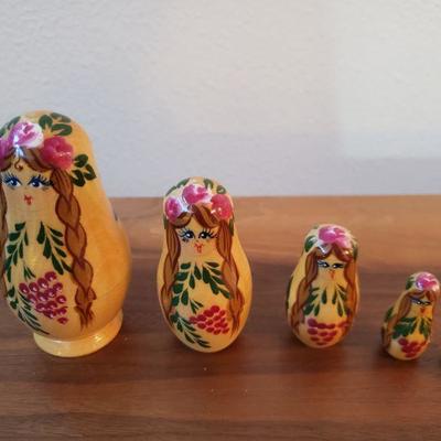 Lot 209: Russian Nesting Dolls and USSR Carved Stone Sculpture 