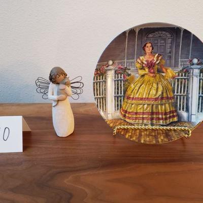 Lot 210: Willow Tree Angel & Knowles Plate