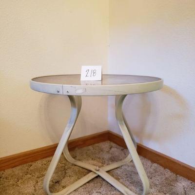 Lot 218: Vintage Indoor Outdoor Glass Top Table