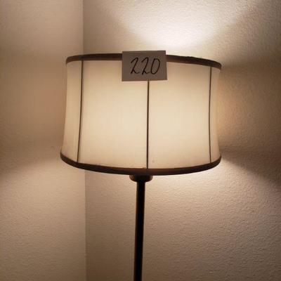 Lot 220: Mid Century Teak and Brass Floor Lamp