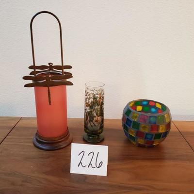 Lot 226: Candleholders and Vase Lot