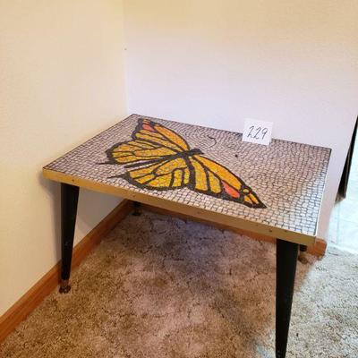 Lot 229: Mid Century Butterfly Mosaic Table