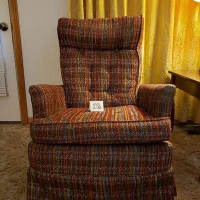 Lot 236: Mid Century Plaid Swivel Rocker