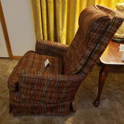 Lot 236: Mid Century Plaid Swivel Rocker