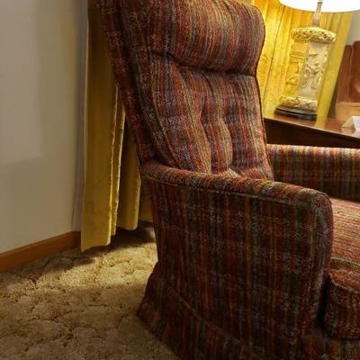Lot 236: Mid Century Plaid Swivel Rocker