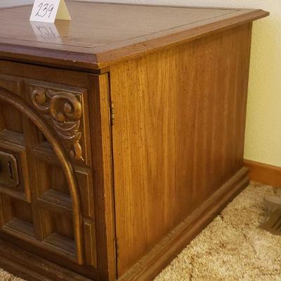Lot 239: Mid Century Side Table with Storage 