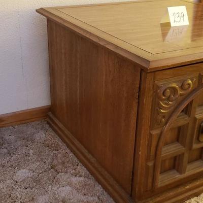 Lot 239: Mid Century Side Table with Storage 