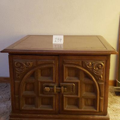 Lot 239: Mid Century Side Table with Storage 