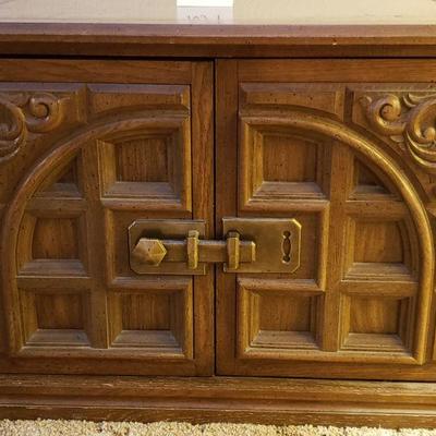 Lot 239: Mid Century Side Table with Storage 