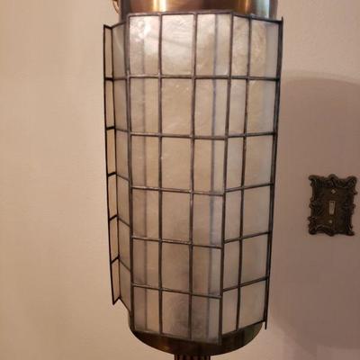 Lot 247: Mid Century Abalone Shade Lamp