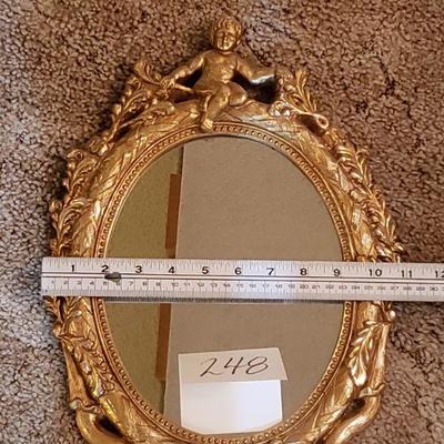 Lot 248: Vintage Gold Gilt Figural Mirror 