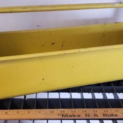 LOT #267: Large Vintage Yellow Metal Tool Box 