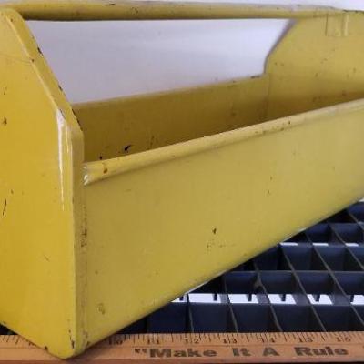 LOT #267: Large Vintage Yellow Metal Tool Box 