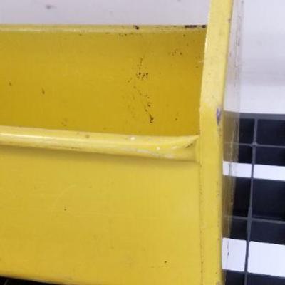LOT #267: Large Vintage Yellow Metal Tool Box 
