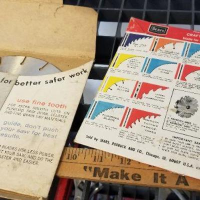 LOT #274: Assortment of (5) Vintage Saw Blades Advertising w/ Blades inside