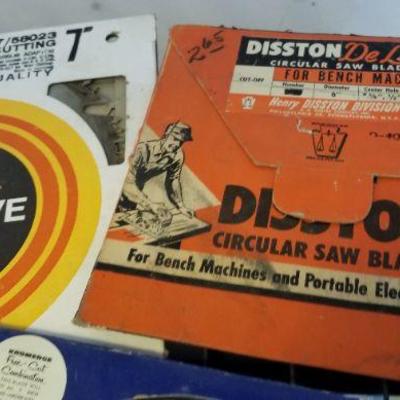 LOT #275: Assortment of (5) Vintage Saw Blade Advertisments w/ Blades inside