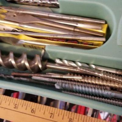LOT #283: Large Tray of Drill Bits and Sharpening Stones
