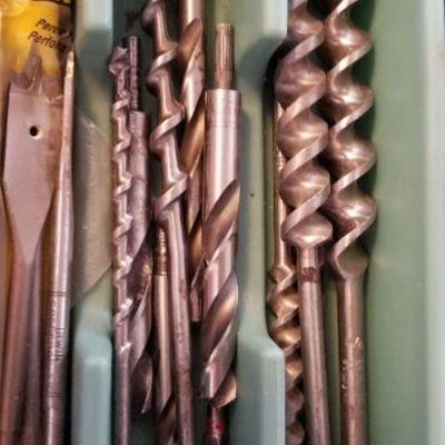 LOT #283: Large Tray of Drill Bits and Sharpening Stones