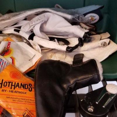 LOT #294: Assortment of New and Used Golf Gloves + other accessories