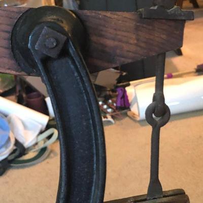 L32: Antique Millers Falls Tool Co.  New Rogers Scroll Saw Foot Pedal Treadle Steampunk circa 1879