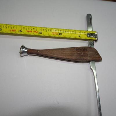 Vintage Teak Wood Pocket Knife like Can Opener, Stainless, Japan, MCM