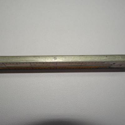Amazing Antique 19th Century FOLDING RULE. Bone and silver metal Ruler 4 section Measure