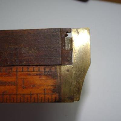 Vintage Lufkin Boxwood Folding Caliper Ruler No. 372R Warranted