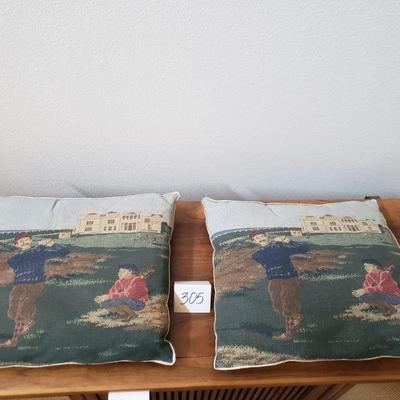 Lot 305: Vintage Golf Decorative Pillows