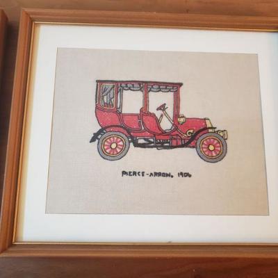 Lot 306: Vintage Needlepoint Antique Car Lot