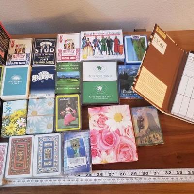 Lot 307: Vintage Playing Cards, Score Cards/Books and shuffle 