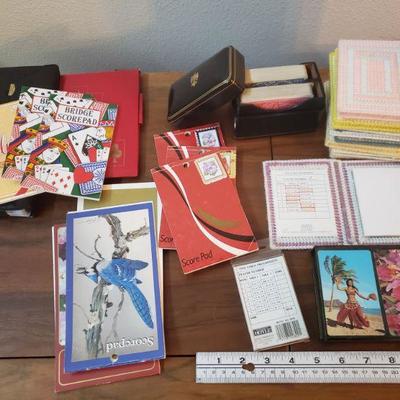 Lot 307: Vintage Playing Cards, Score Cards/Books and shuffle 