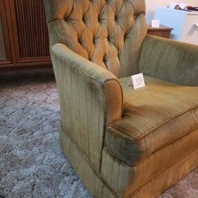 Lot 308: Mid Century Green Swivel Rocker